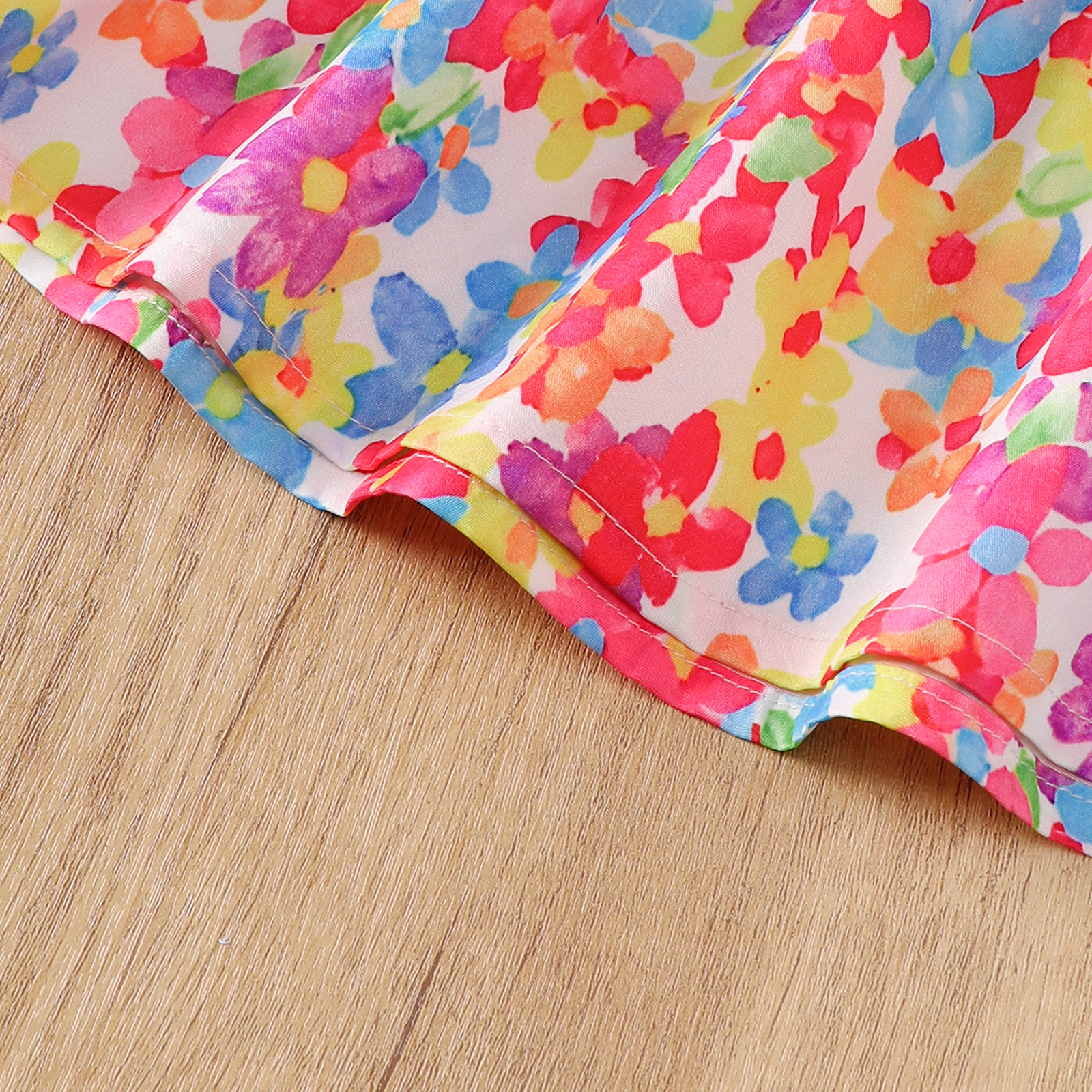 Catpapa girl | 0-3Y Baby Girls' Colorful Floral Print Flutter Sleeve Dress with Bow Headband, Soft & Lightweight, for Summer Daily Wear | baby girls clothes sets outfits | cute baby dresses