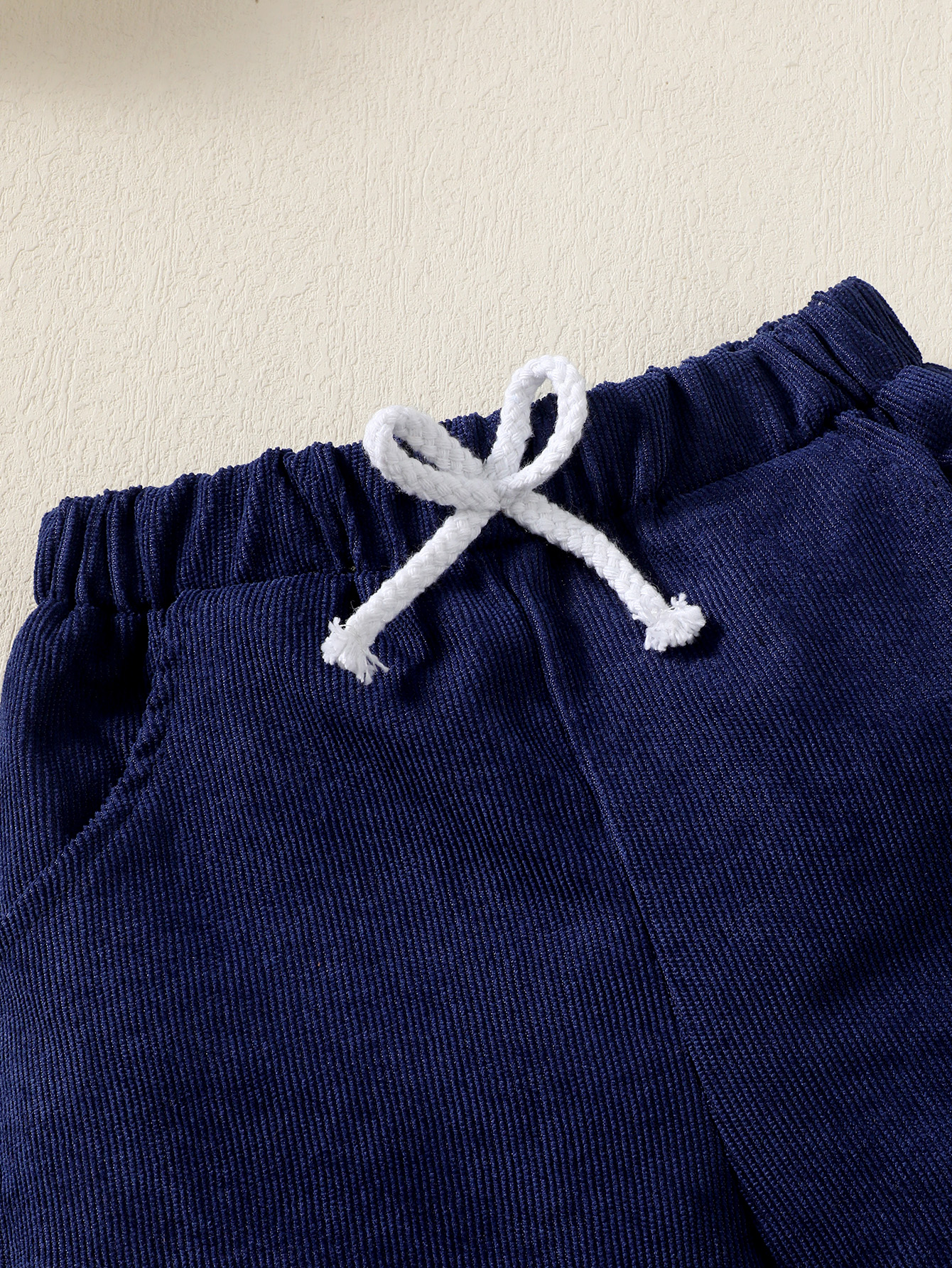 Catpapa boy|【2PCS】 1-6Y Baby Boy Outfit |   Block Corduroy Shirt + Navy Shorts | Boys short and shirt |Boys clothes fashions |Trendy Casual Set