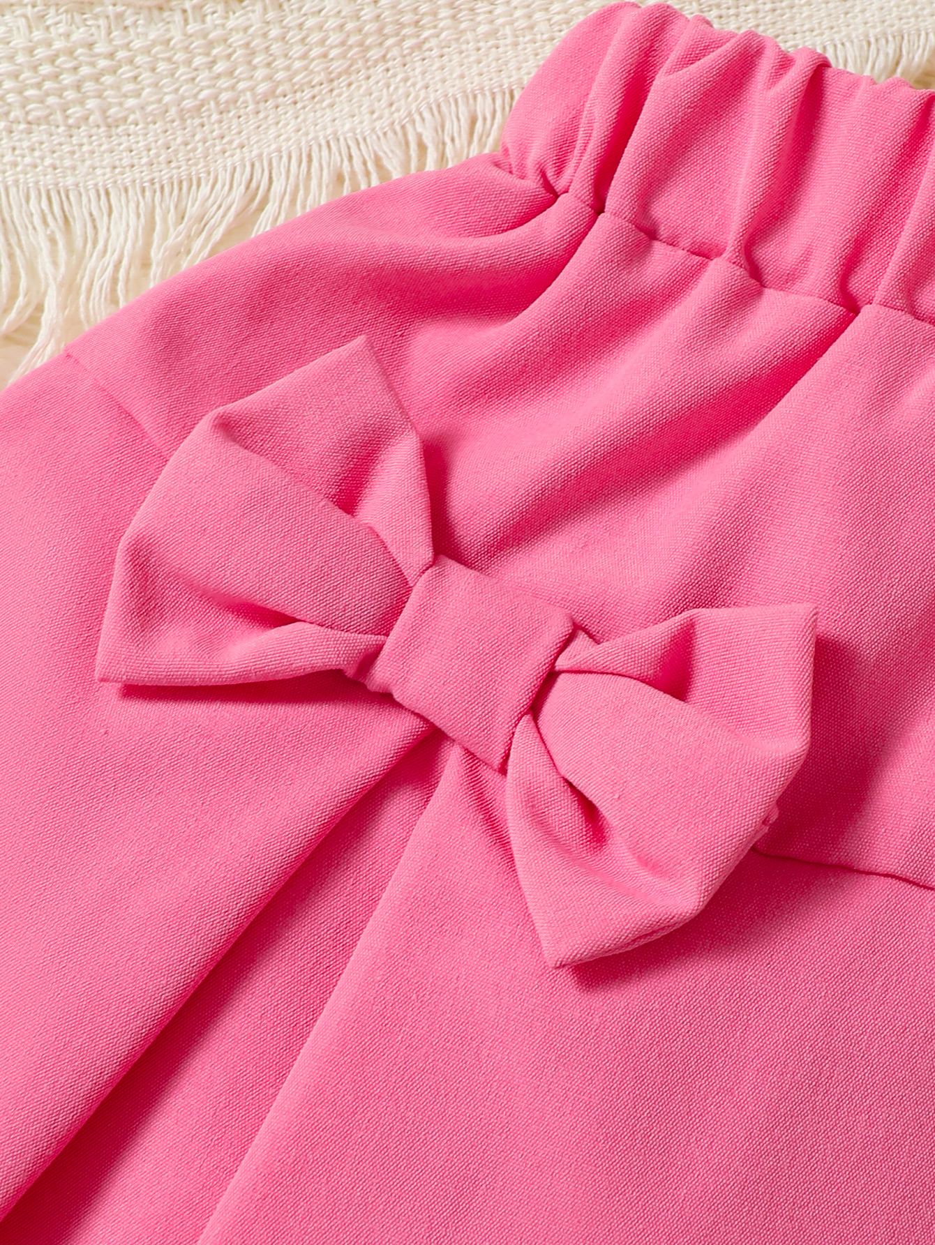 Catpapa girl Ruffle Puff Sleeve Lapel Shirt & Bow Pleated Skirt 2Pcs Set, 0-3Y Baby Girls, Soft Light Fabric, For Daily Outings & Birthday Parties girl clothes girls clothing set