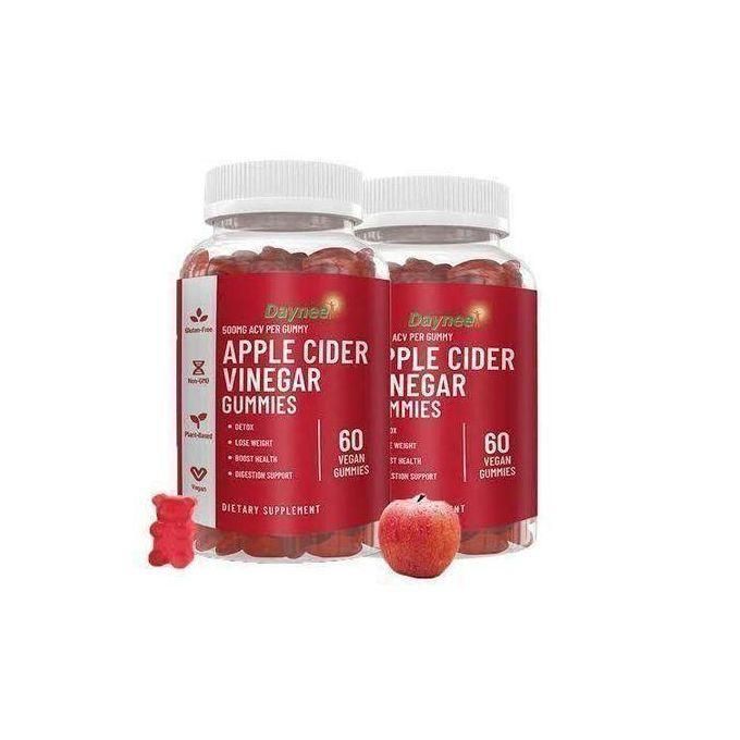 Daynee Apple Cider Vinegar Gummies (500mg) Dietary Supplement for Detox, Weight Loss, Cholesterol, and Energy-2pc