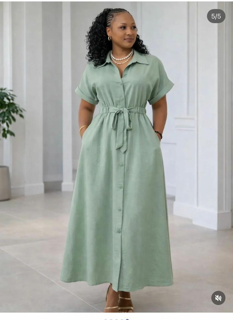 Elegant maxi shirt dress design