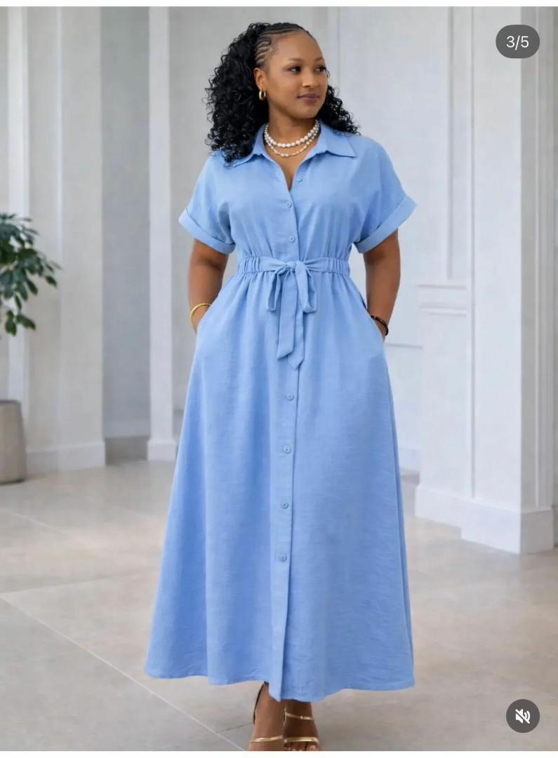 Elegant maxi shirt dress design