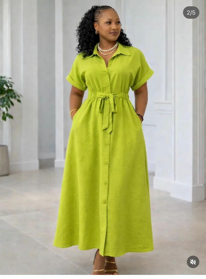 Elegant maxi shirt dress design