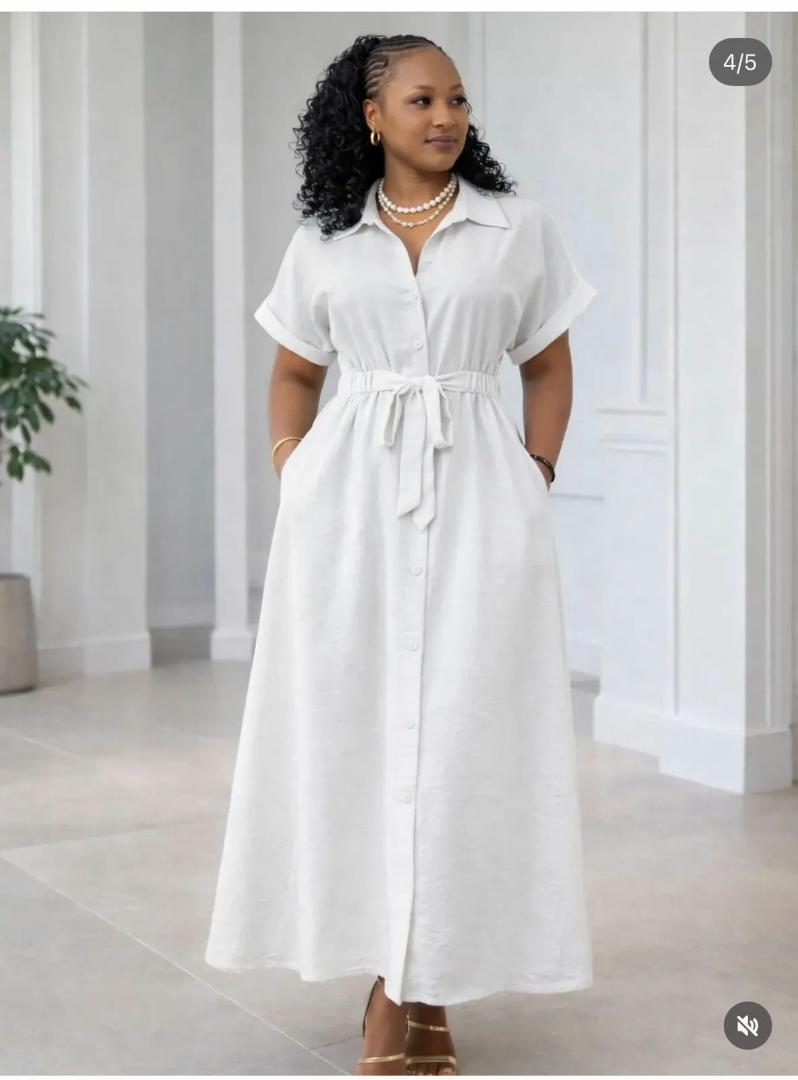 Elegant maxi shirt dress design