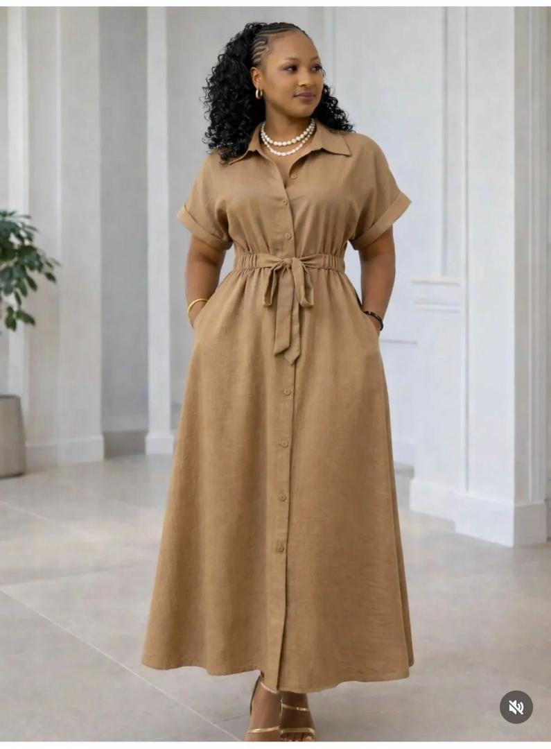 Elegant maxi shirt dress design