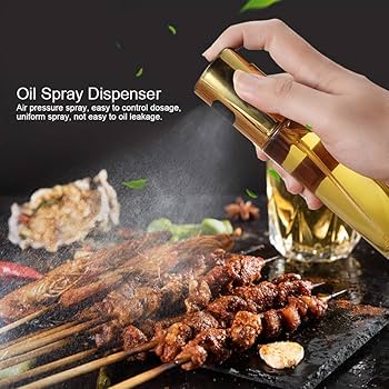 Kitchen press - action oil spray bottles. oil dispenser, they help control oil usage. Ideal for cooking and grilling, these bottles spray oil evenly.They can also hold condiments like oil and vinegar。