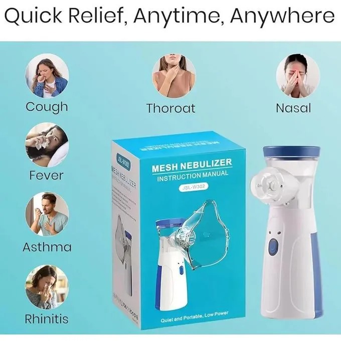 PORTABLE Nebulizer - Nebulizer Machine for Adults and Kids Travel and Household Use, Handheld Mesh Nebulizer for Breathing Problems