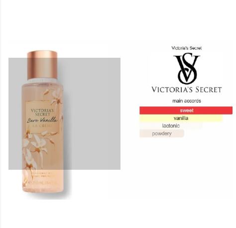 VICTORIA SECRETS LA CREME (1pc) Women Perfume Body Splash Longlasting Floral Fruity Fragrance Gift ideas (Pure Seduction, Velvet Petals, Bare Vanilla) Notes: Lactonic, Gardenia