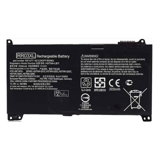 100% Genuine HP RR03XL Original Laptop Battery for HP ProBook 430 440 450 455 470 G4 G5 Series – Long-Lasting 48Wh 11.4V High Performance