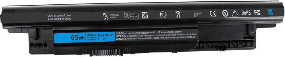 Original Dell MR90Y 6-Cell Laptop Battery - 65Wh High Capacity for Inspiron 14R 15R 17R (3421 3521 5421 5521 5537 3721)