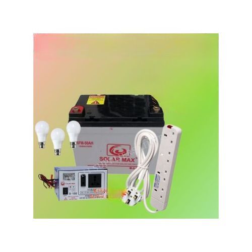 Solarmax 80Ah Solar Battery + 150VA Free Inverter + Free Extension + 3 DC Bulbs