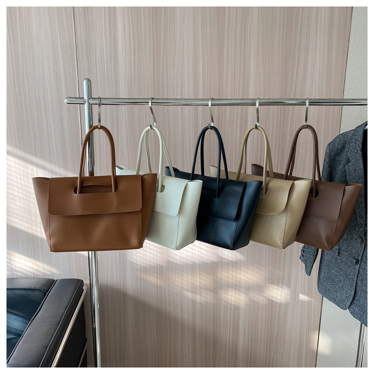 2*PC High end large bag women's bag 2025 new trendy Korean version large capacity handbag retro commuting tote bag black AS PICTURE