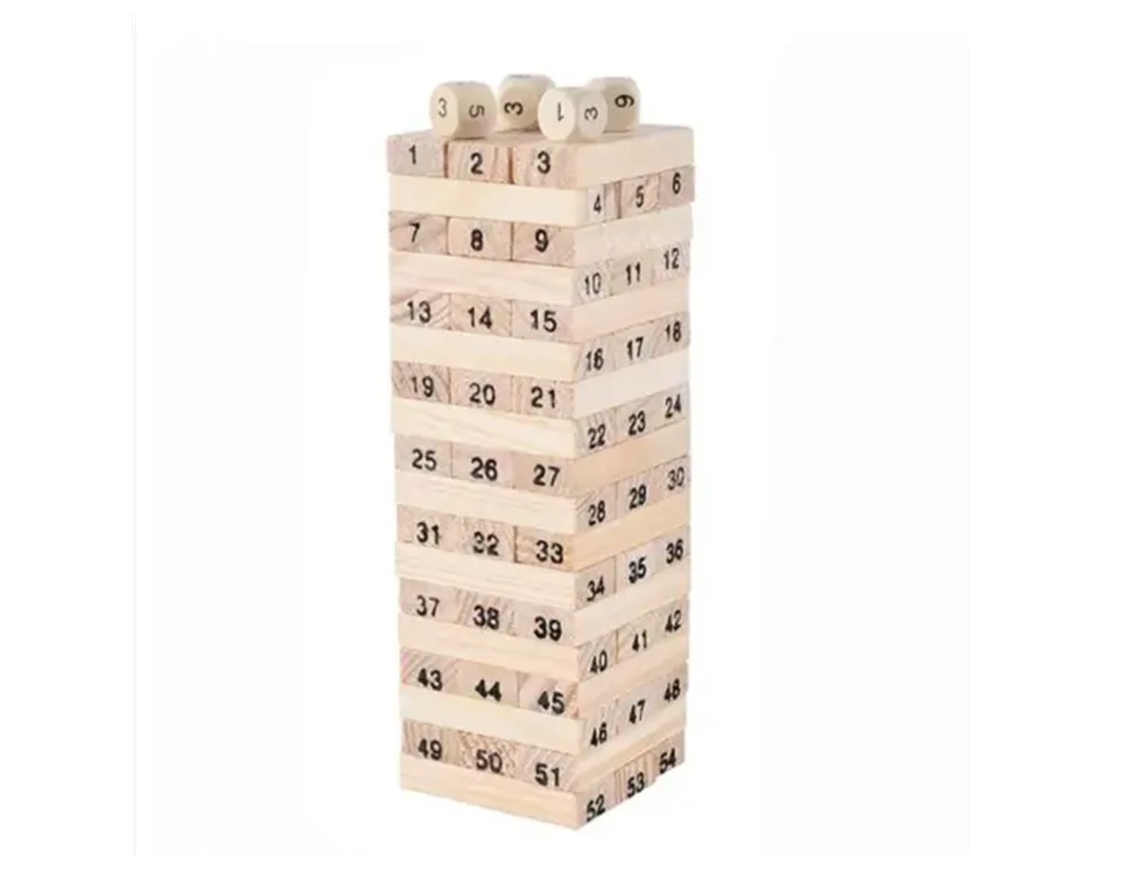 Jenga friends game Jenga Tower Toy (Wooden)54 Pcs Wooden Number Stacking Block Tumble Tower Blocks Game Giant Toppling Tower Wood Stacking Game