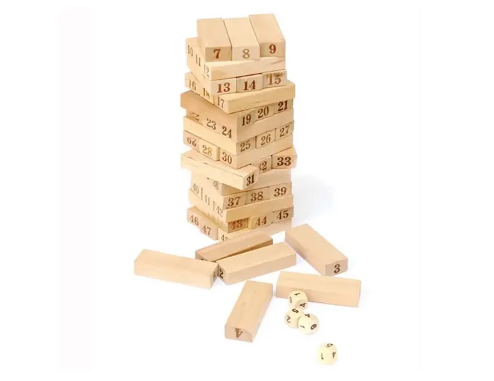 Jenga friends game Jenga Tower Toy (Wooden)54 Pcs Wooden Number Stacking Block Tumble Tower Blocks Game Giant Toppling Tower Wood Stacking Game