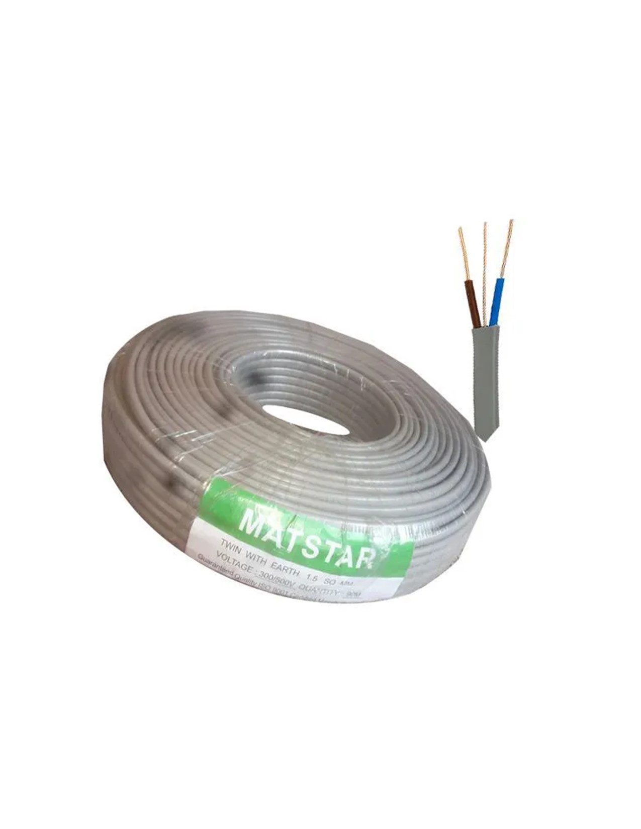 MATSTAR 1.5mm Twin Cable + Earth Flat Power Electrical Cable Wire