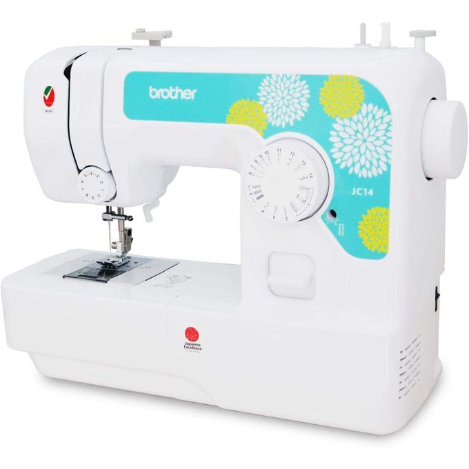 Brother JC14 Household Electric Sewing Machine-With 14 built-in stitches, 4-step buttonhole and auto set stitch length & width, it's a great addition to your sewing room. Just put on top of Table
