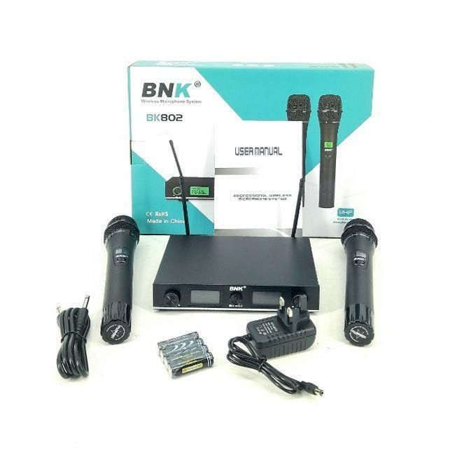 Bnk Microphones Systems-BK-802 Dual Channel VHF Wireless Microphone Set