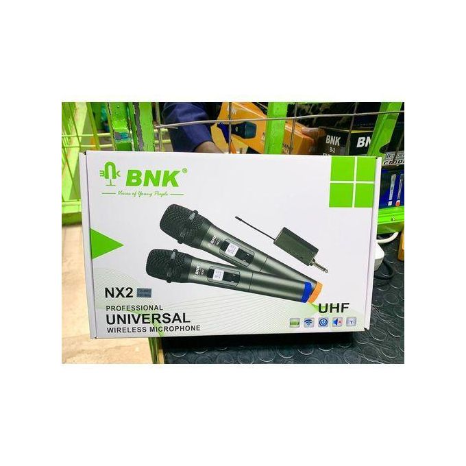 Bnk NX2 Professional Universal 2 Set of Digital Wireless Microphone-iHas 8 acoustic presence which are - 0: standard,1: Boost, 2: Treble,3: Pop, 4:Rock, 5:Classic, 6:Jazz, 7:Dance, 8:R&B. Range 200m