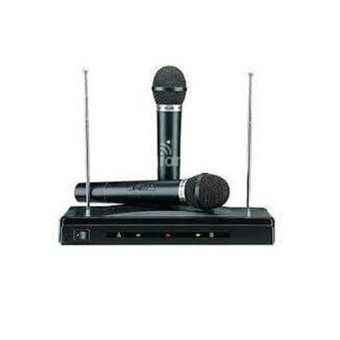 Omax Wireless Microphone MX-306-Perfect performance gear for church, musical concerts-Two wireless Handheld Microphones with balanced output. Multi-channel high band anti-interrupting wave