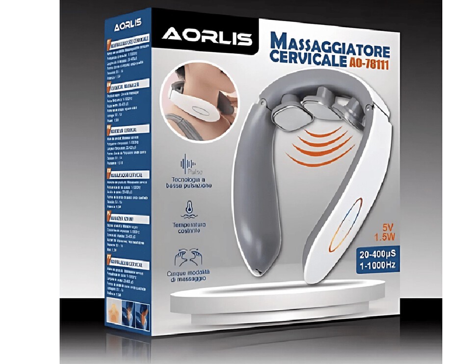 Aorlis AO-78111 Rechargeable Nodes Neck Massager-Multifunctional Adjustable Cervical Neck Massager -The built-in magnetic can massage human acupoint, which can balance the nervous system, and improve