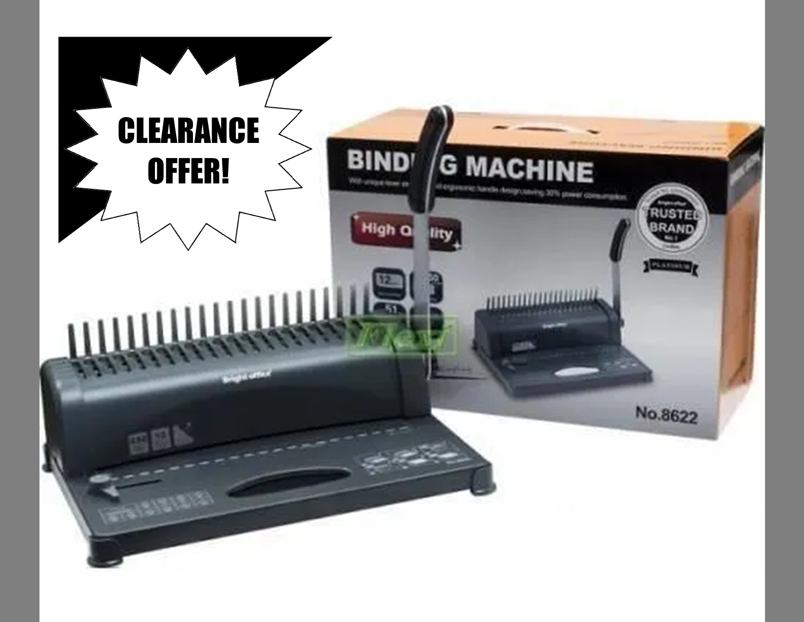 Bright Office Binding Machine A4-You can bind all your documents; projects, and tender documents, easily and fast. 
It improves binding efficiency with the 21-hole 450 Sheets Paper Comb Punch ability