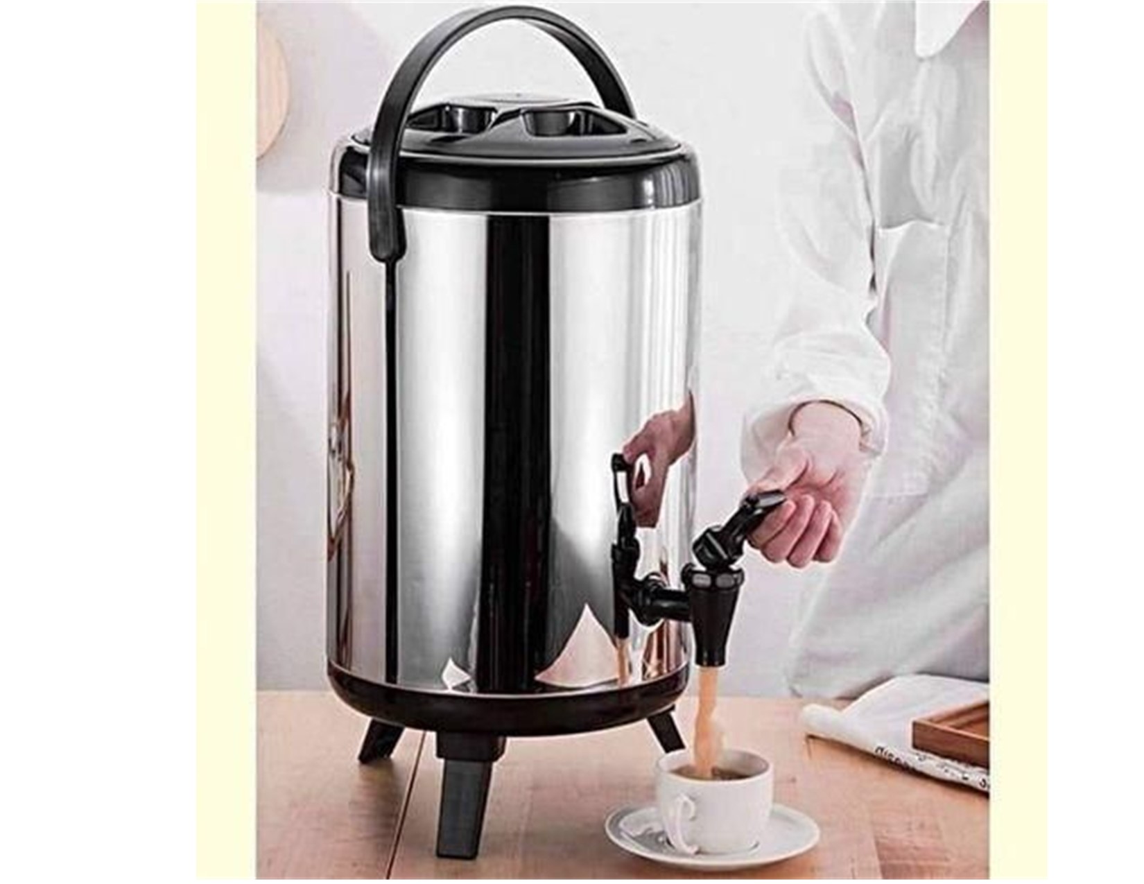CLEARANCE OFFER 9.5 Ltrs Stainless Steel Portable Flask Tea/Coffee Urn Hot/Cold Beverages Drinks Dispenser Tea Urn