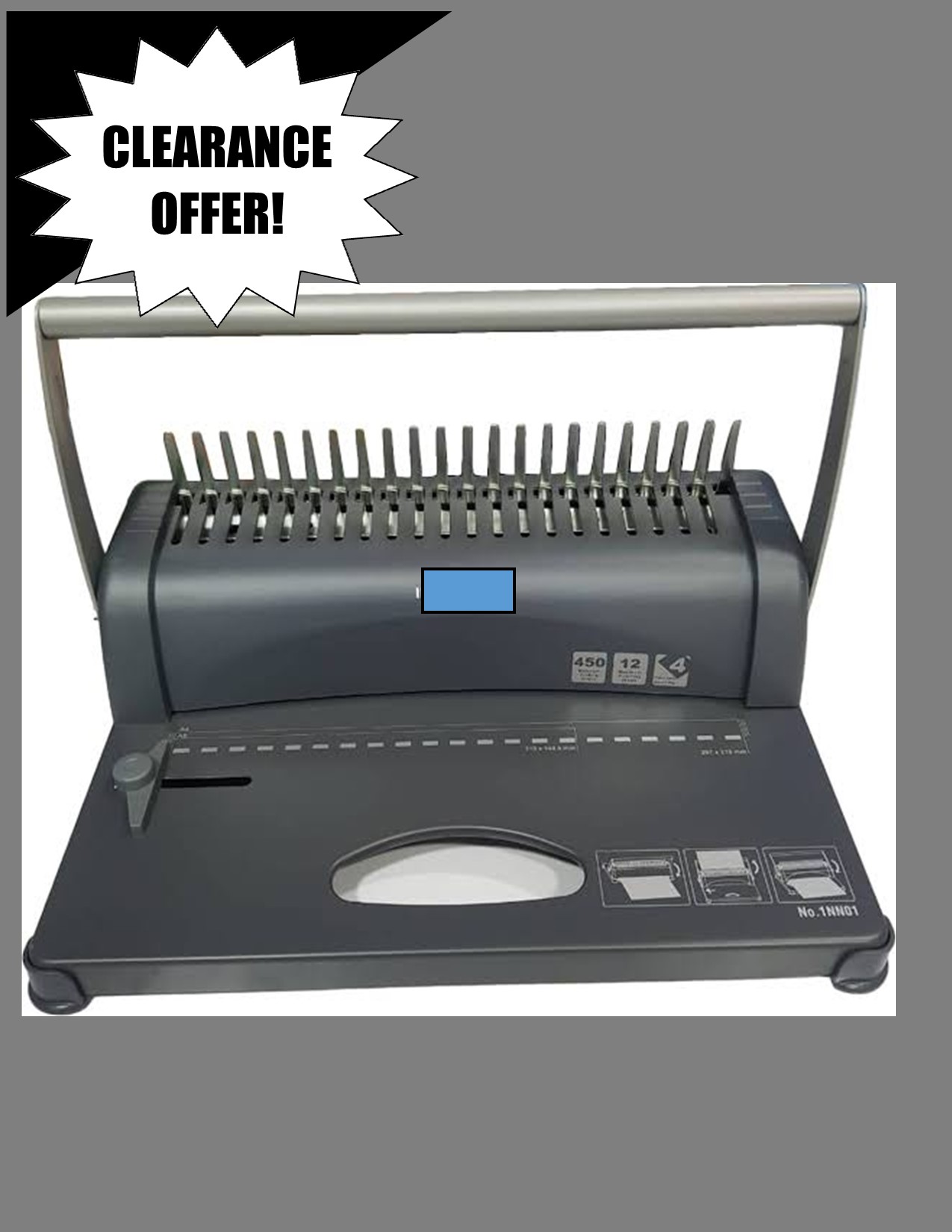 Comb Office Binding Machine A4-You can bind all your documents; projects, and tender documents, easily and fast. 
It improves binding efficiency with the 21-hole 450 Sheets Paper Comb Punch ability