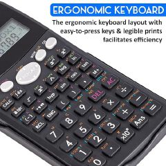 Deli WD-100MS Scientific Calculator with 300 Fractional and Arithmetical Function | 2 Line LED Display