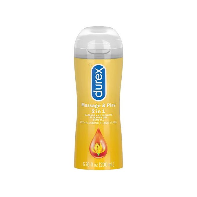 Durex Play Massage 2-in-1 Stimulating Lube-200ML-Gives you and your partner a sensual experience, Eases vaginal dryness and intimate discomfort, Helps enhance touch between you and your partner