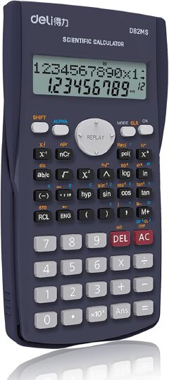 Deli D82MS Professional Scientific Calculator ,2 Line LED Display , Fractional Arithmetic Functionn