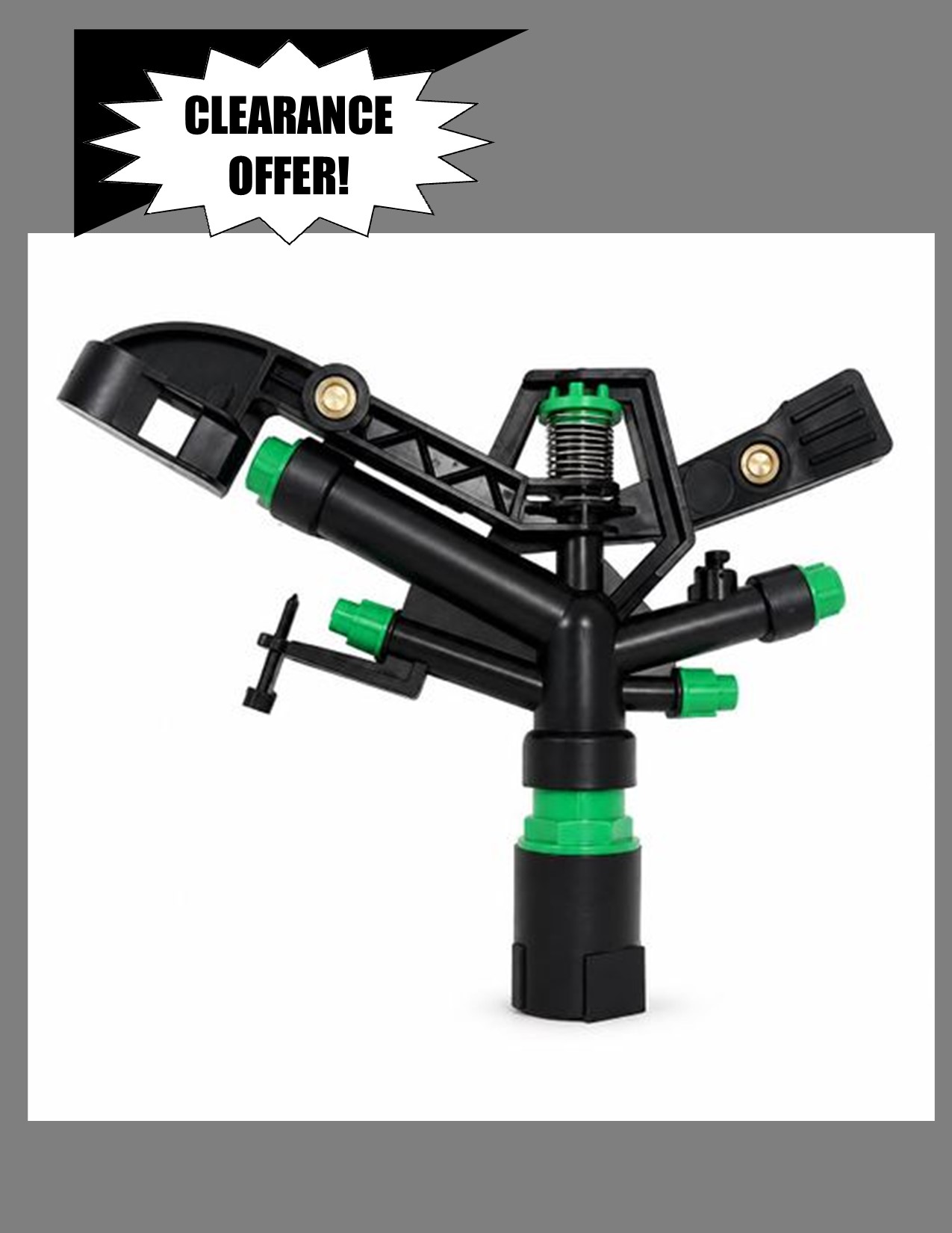 1 Inch Plastic Impact Sprinkler Nozzle – Heavy Duty Rotating Garden & Farm Irrigation Sprinkler