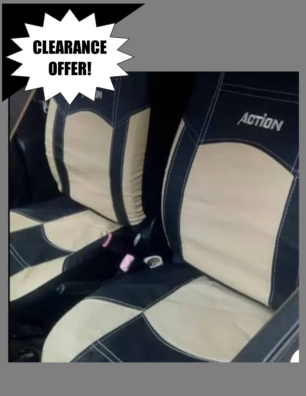 Action Rexine Leather Car Seat Cover Universal for All Cars – Premium Water resistant and Resistant to surface scratches 5-Seater Full Set Protection-Upgrade your drive with the Action Car Seat Cover!