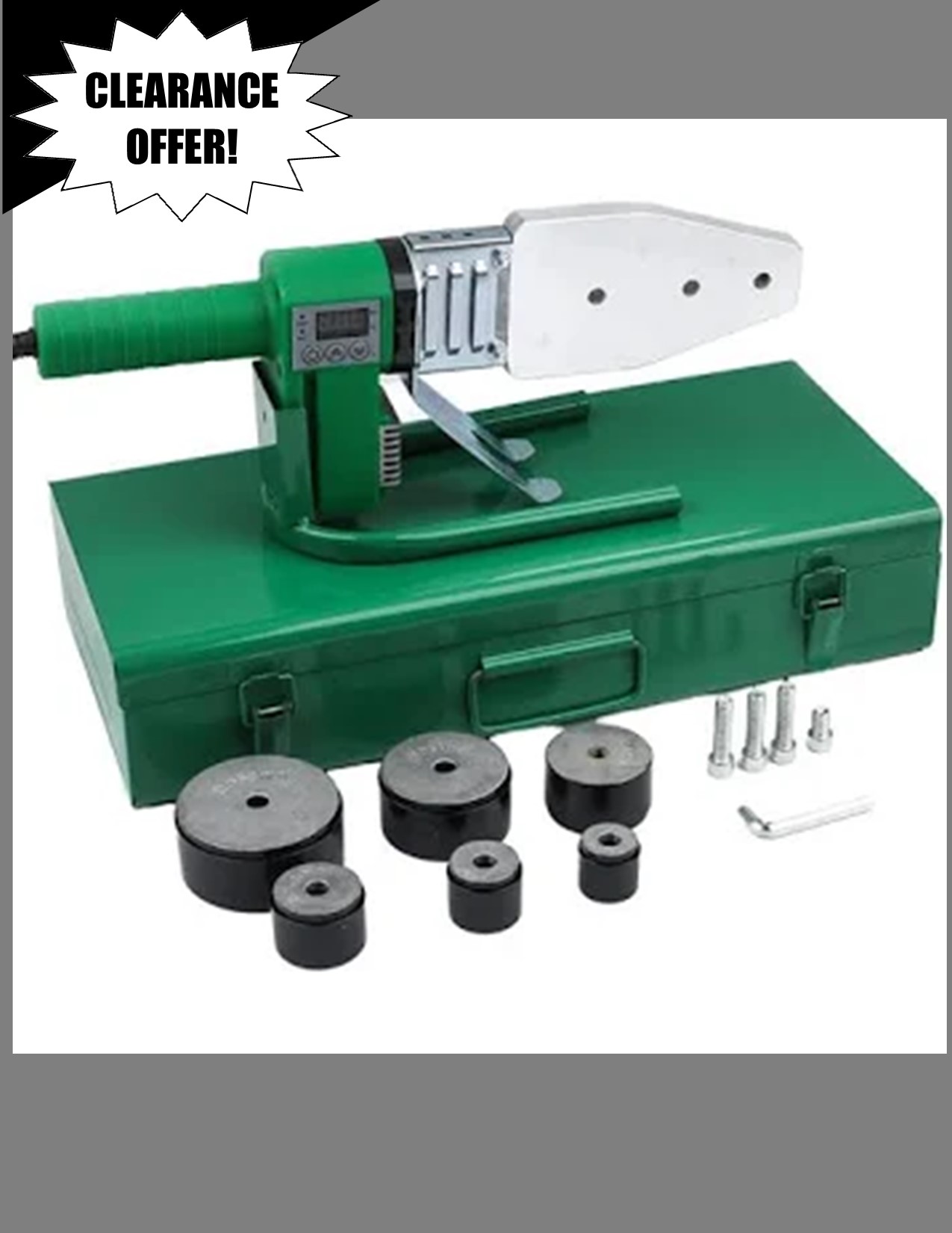 PPR Pipe Welding Machine 63MM (2") in Kenya | 800W Digital Hot Melt Fusion Welder with 6 Die Heads for PPR, PE & PP Pipes-The Professional-Grade Fusion Welder for Plumbers and Pipefitters in Kenya