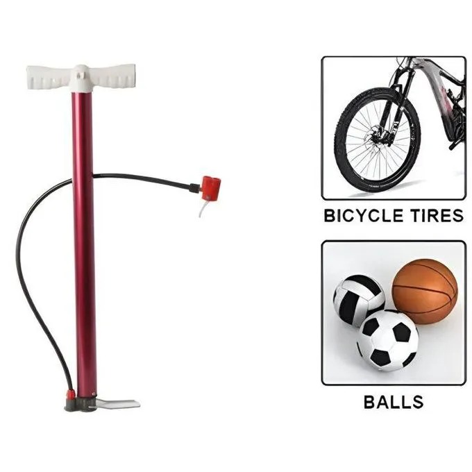 Air Pump Inflator Bicycle Pump/Ball Pump + 1 FREE Inflation Needle Hand Pressure Pump.Aluminum frame construction, lightweight and durable. Portable size, convenient for carrying and can fit in a back