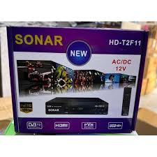 Sonar HD-T2F11 Free To Air Digital TV Decoder Full HD 1080p, DVB-T2 Receiver with HDMI & USB Support, PVR Recording, AC/DC 12V Compatible Set Top Box with Remote Control