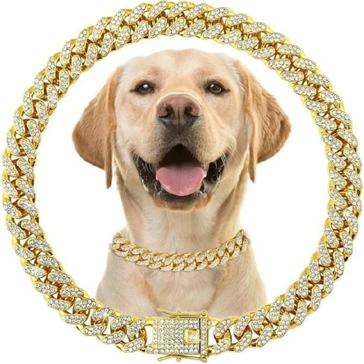 Hot Sale African Trendy 12mm Wide Bling Bling Full Rhinestone Christmas Dog Collar Iced Out Pet Collar Fit Small Medium Large Dogs Cats Pet Accessories Holiday