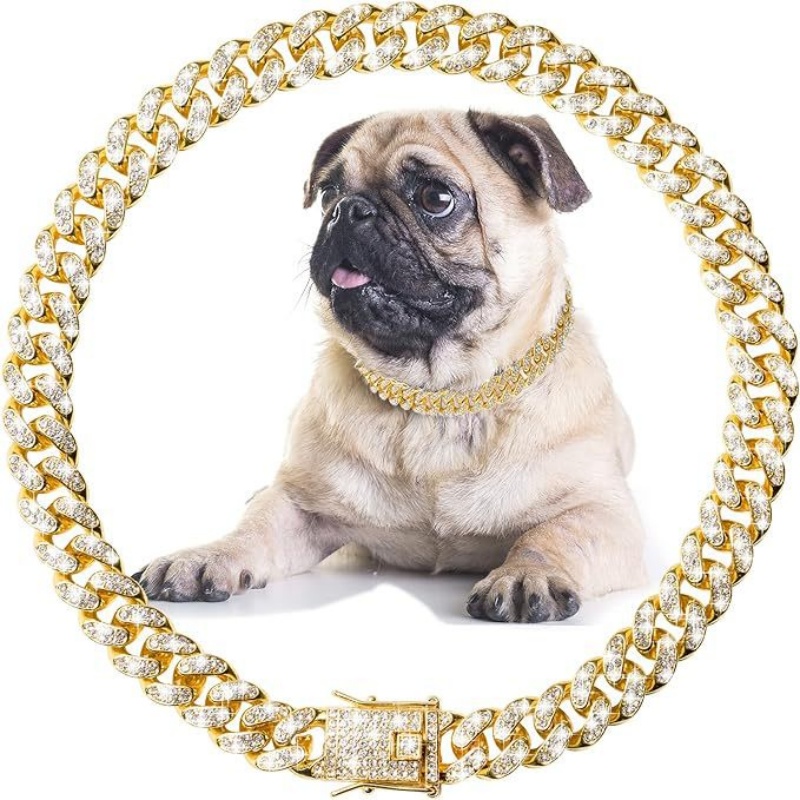 Hot Sale African Trendy 12mm Wide Bling Bling Full Rhinestone Christmas Dog Collar Iced Out Pet Collar Fit Small Medium Large Dogs Cats Pet Accessories Holiday