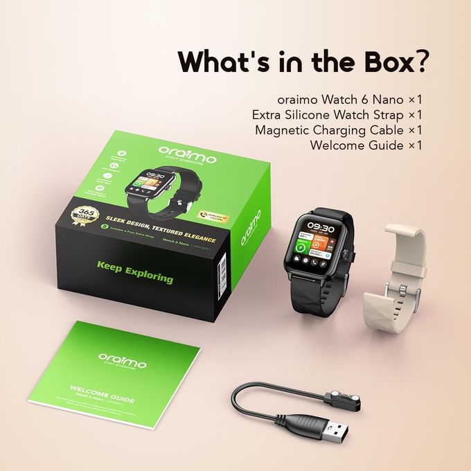 Oraimo Watch 6 Nano Sleek Design, Textured Elegance Smart Watch
