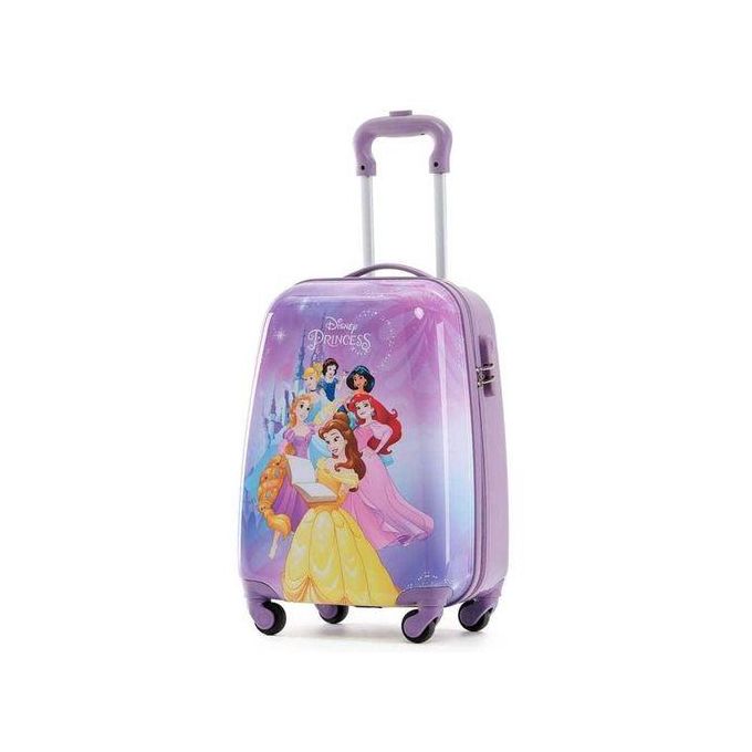 16 Inches D's Cartoon Print Barbie Travel Suitcase (Trolley Bag) For Girls And Kids With Back Print- Pink