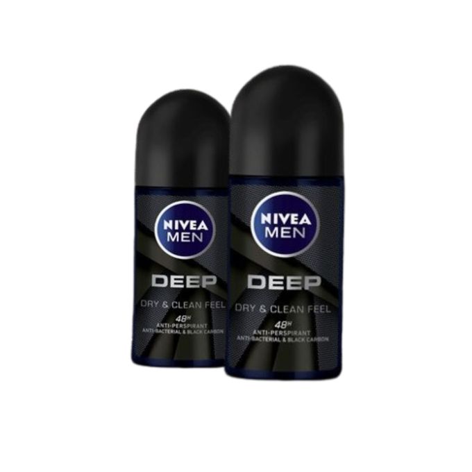 NIVEA MEN Deep Anti-Perspirant Roll-on For Men 48h - 50ml (Pack of 2)