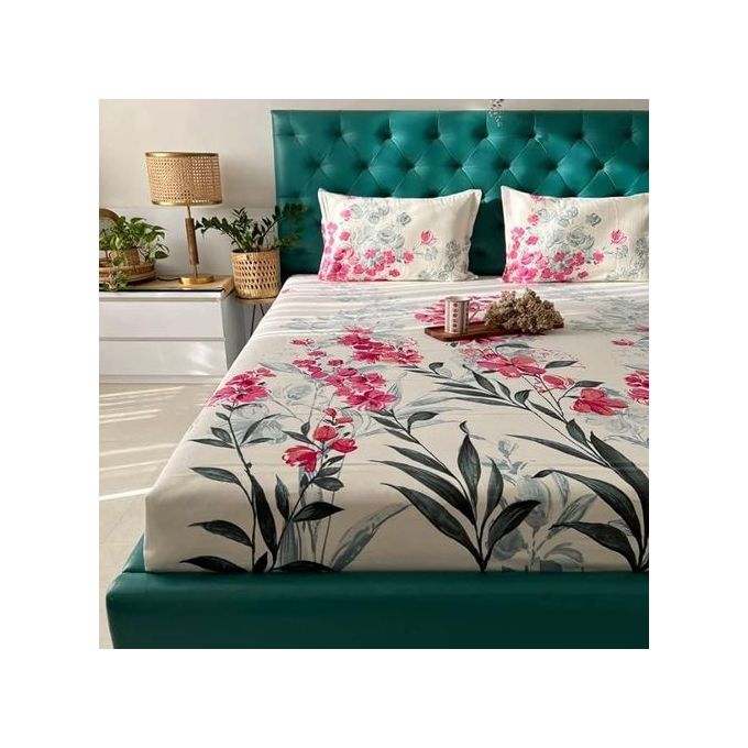 Grace Foam 5*6 Cotton  Urban Design Bedsheets + 2 Pillowcases ? Multicolour