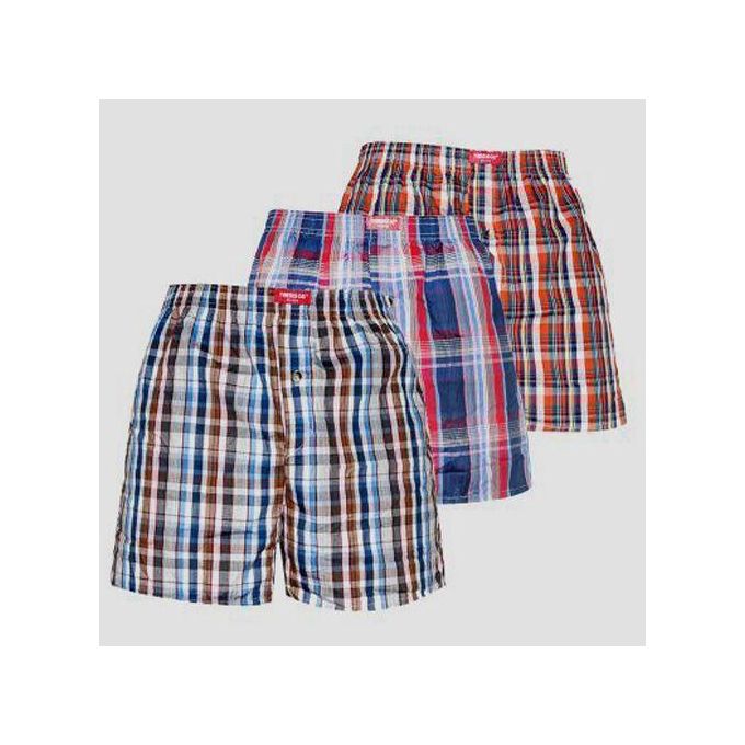 3 Pack Men’s Boxers, Comfortable & Breathable Checkered Underwear (Multi-Color)