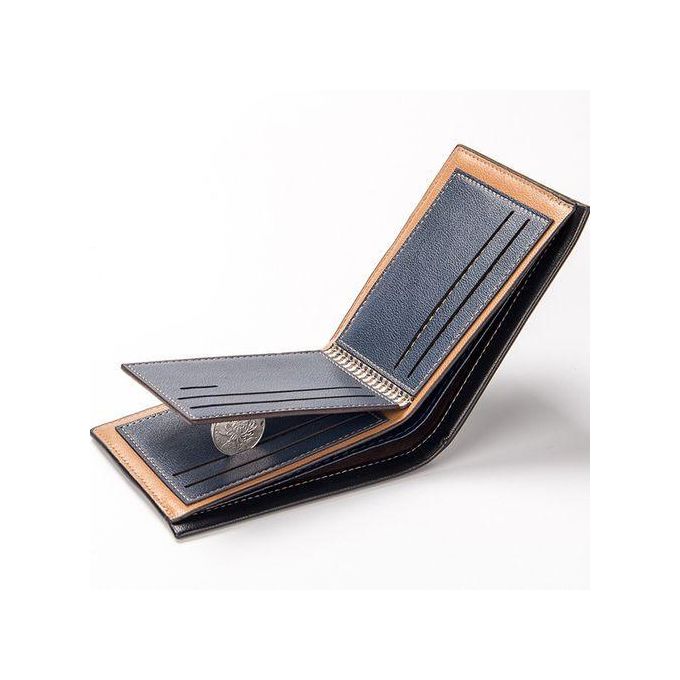 Men's Bifold PU Leather Mini Wallet - Brown