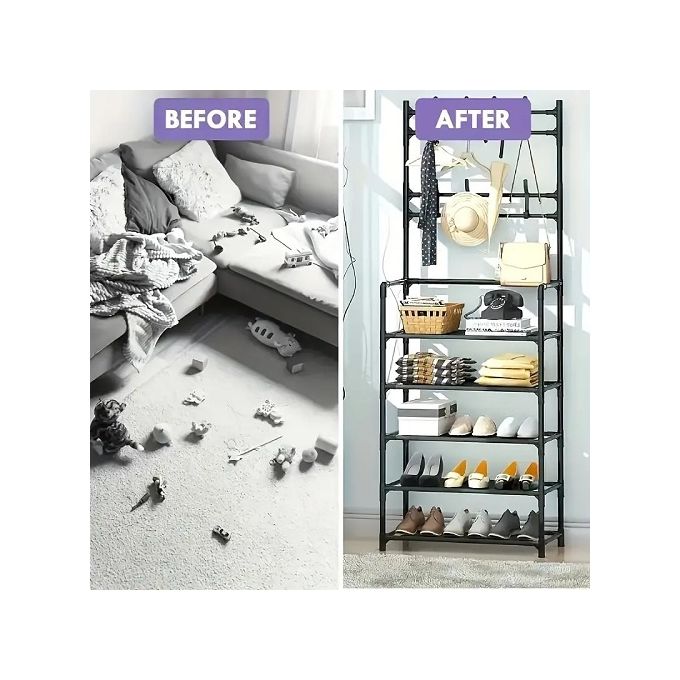 5-Layer Hat & Shoe Rack for Bags, Caps, Multipurpose Use - Space Saving Organiser