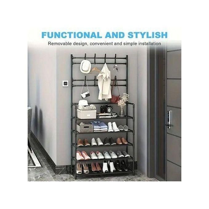 5-Layer Hat & Shoe Rack for Bags, Caps, Multipurpose Use - Sturdy Storage Organiser for Home Entryway, Bedroom, Closet