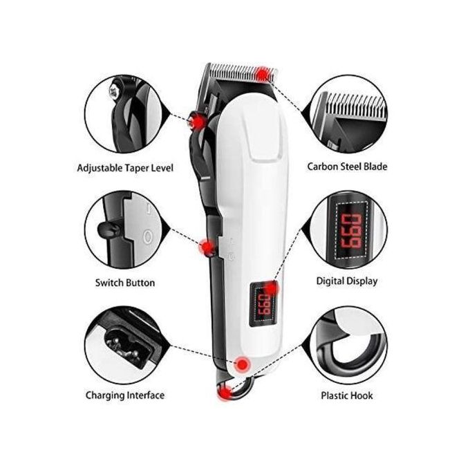 Sokany  Elelectric Rechargeable Hair Shaving Machine -White