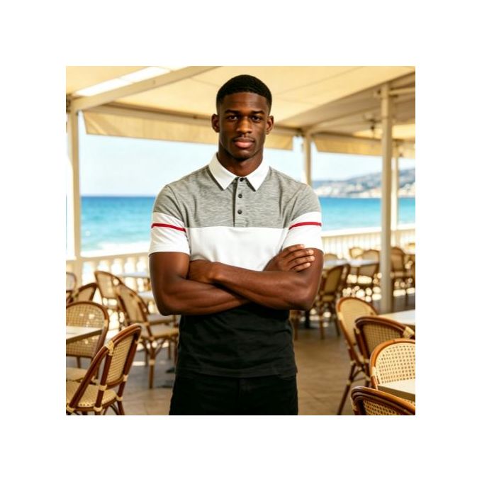 Berrykey Mens Business Polos Shirts Casual Joggers Tshirt Top - Grey