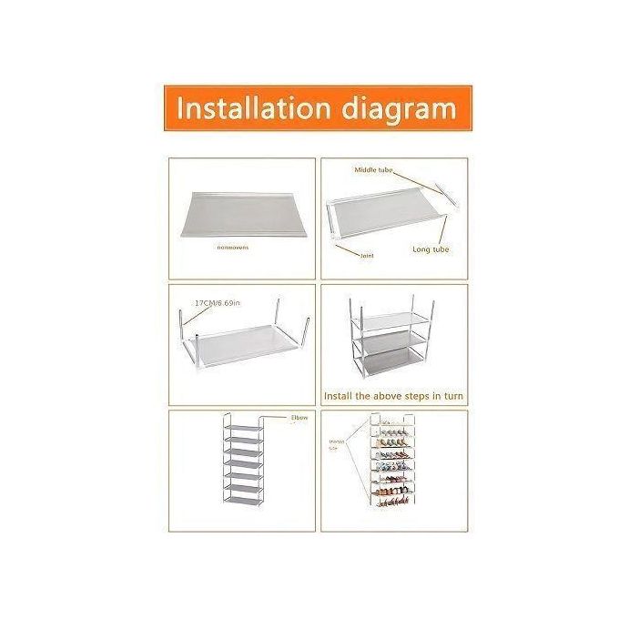 6 Tier Shoe Organizer Rack - Space Saving Storage for Home Entryway, Durable Metal Frame, Easy Assembly, Fits Up to 30 Pairs of Shoes