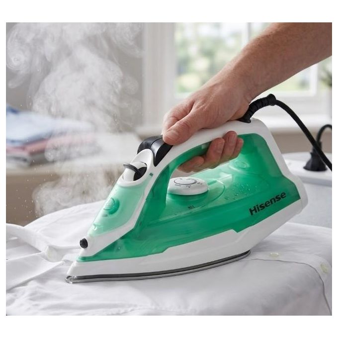 Hisense 1800W Steam Iron with 250ml Water Tank, Green - 3 Years Warranty, Powerful & Durable for Daily Use
