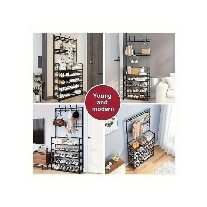 5-Layer Hat & Shoe Rack for Bags, Caps, Multipurpose Use - Sturdy Storage Organiser for Home Entryway, Bedroom, Closet